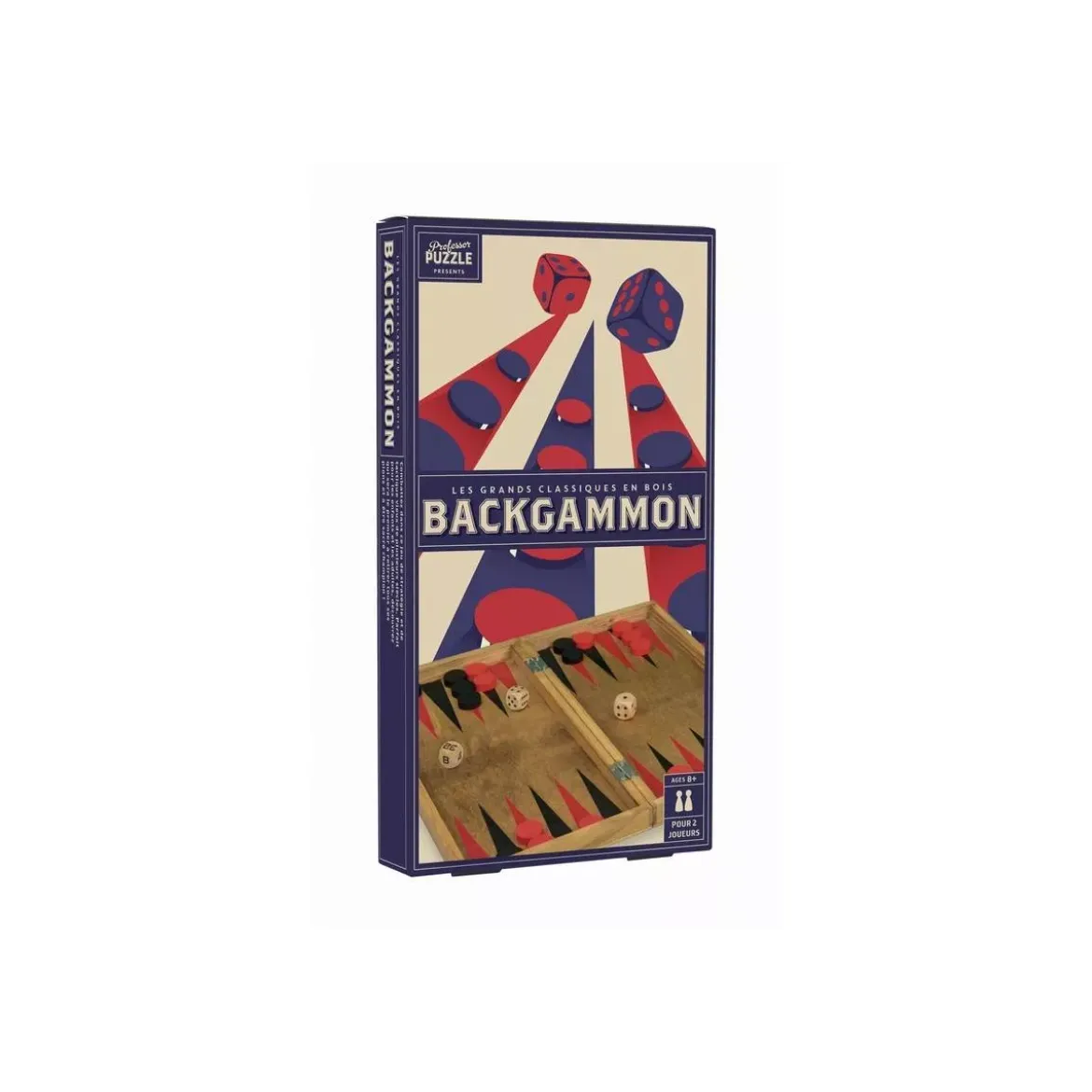 Backgammon en Bois Vintage - 25 cm