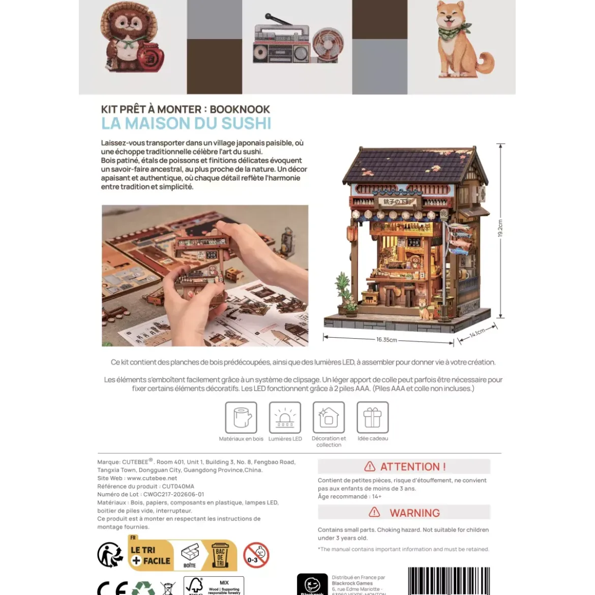 Book Nook CuteBee - La Maison du Sushi - 218 Pièces