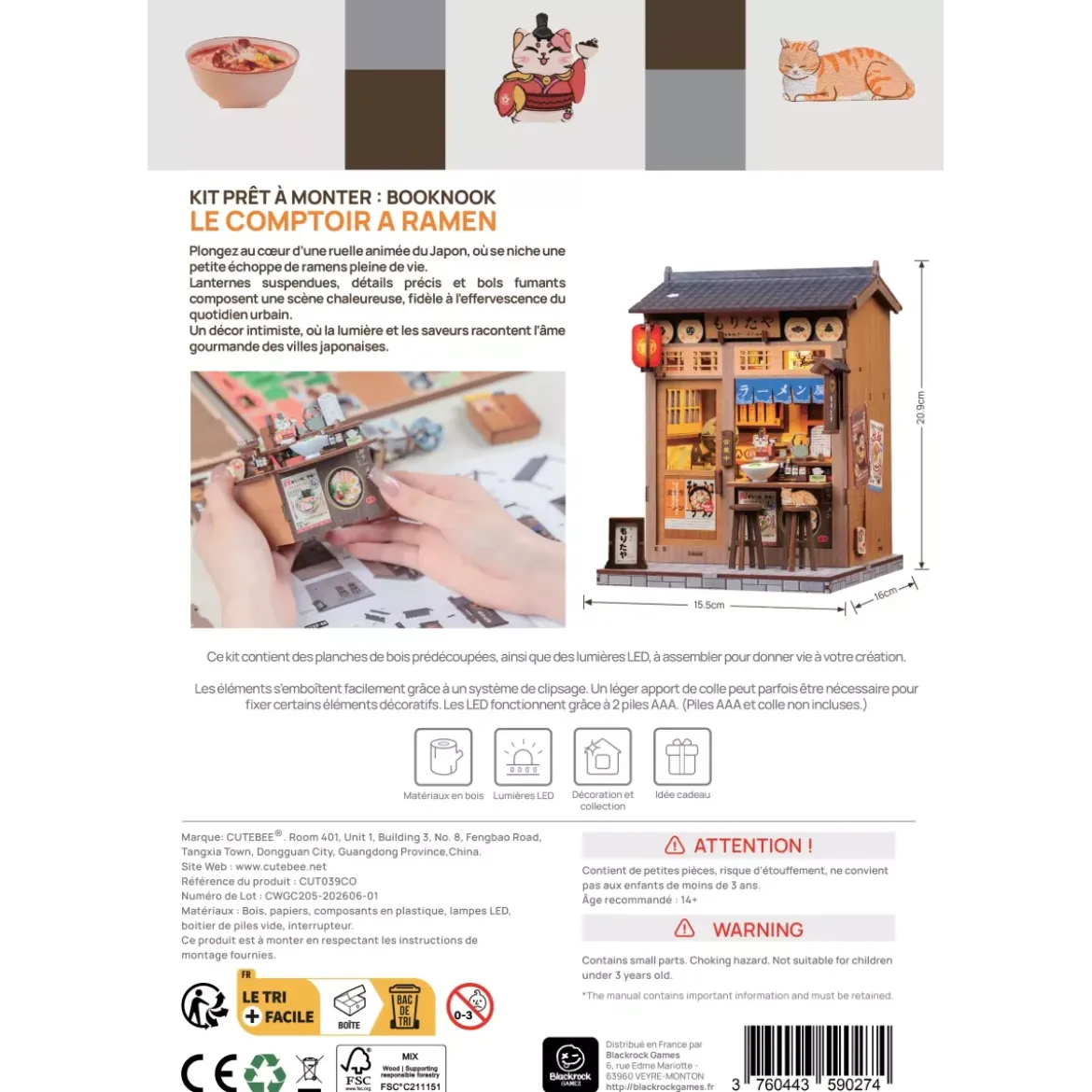Book Nook CuteBee - Le Comptoir à Ramen - 240 Pièces
