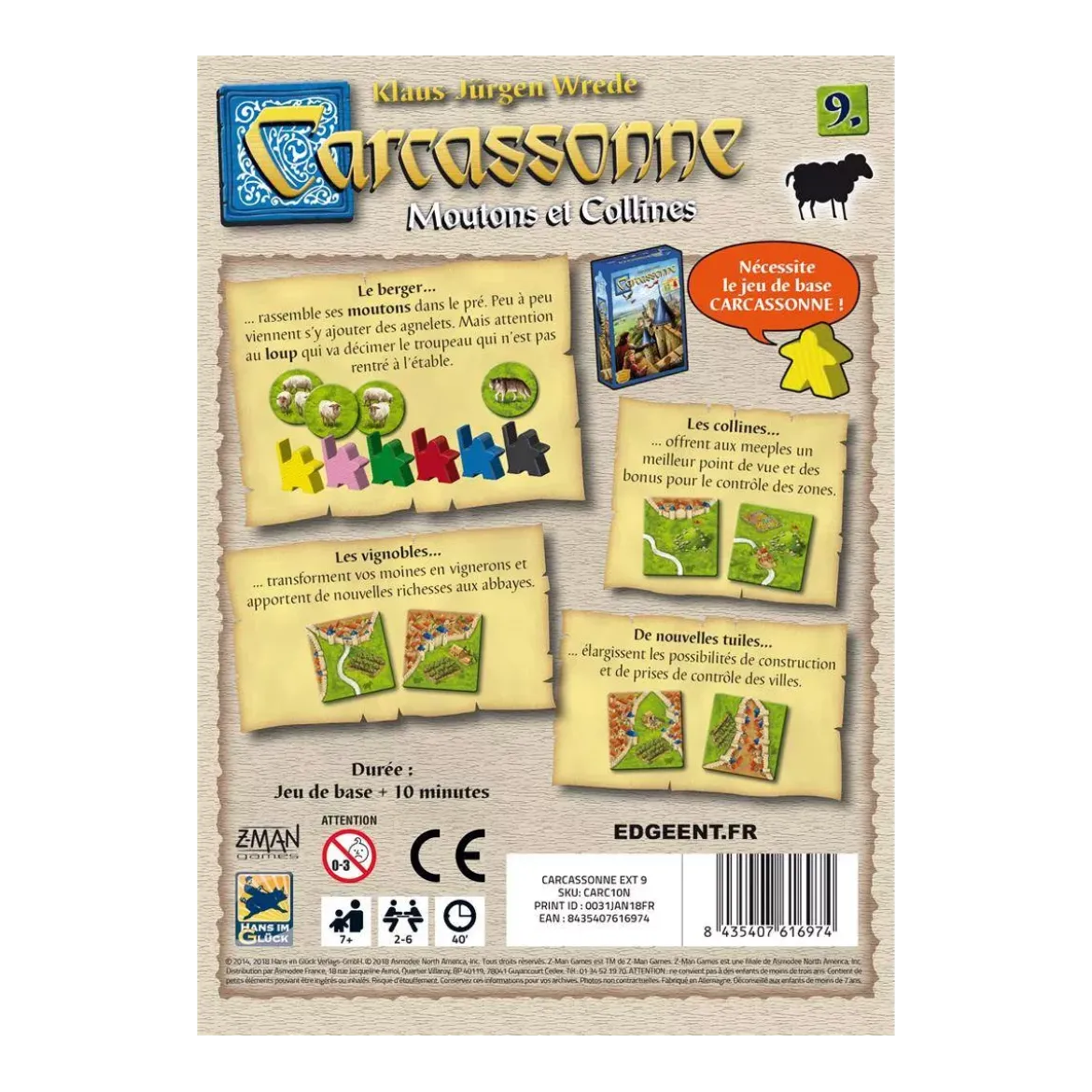 Carcassonne : Moutons et collines - Extension