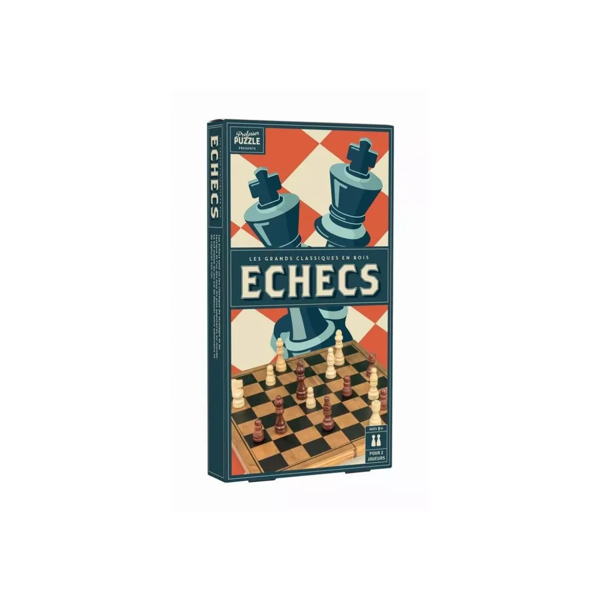 Échecs en Bois Vintage - 28 cm