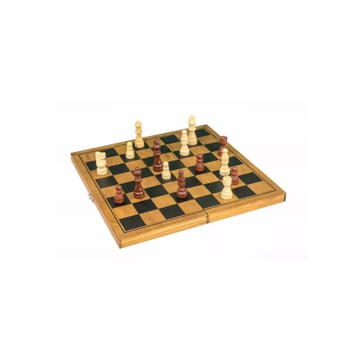 Échecs en Bois Vintage - 28 cm