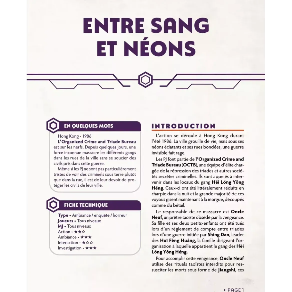 Chroniques Oubliées Contemporain 2ème Édition : Entre Sang et Néons