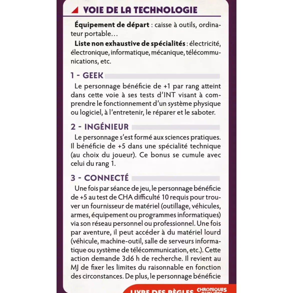 Chroniques Oubliées Contemporain 2ème Édition : Cartes de Voies