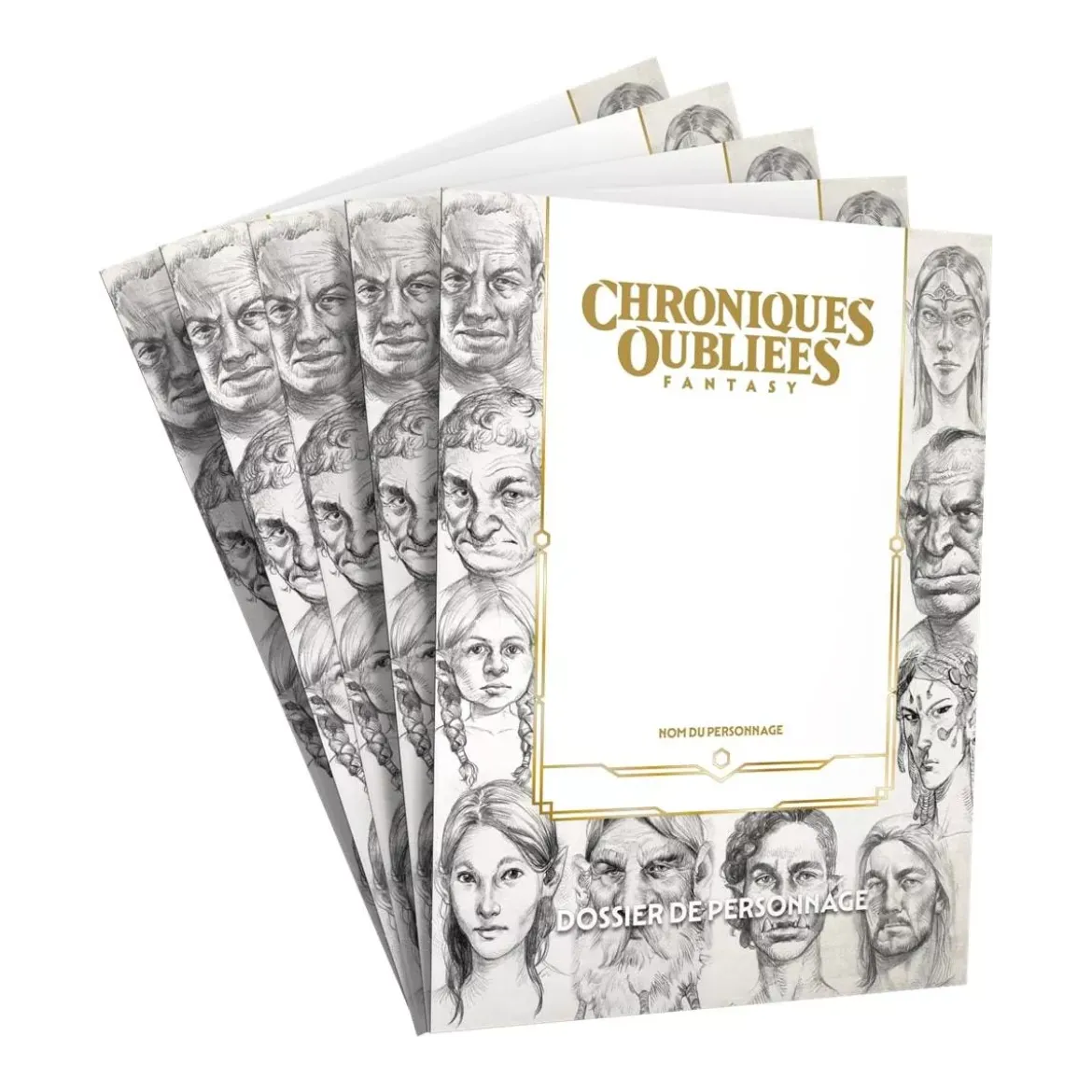 Chroniques Oubliées Fantasy 2ème Édition : Pack de 5 Dossiers de personnage