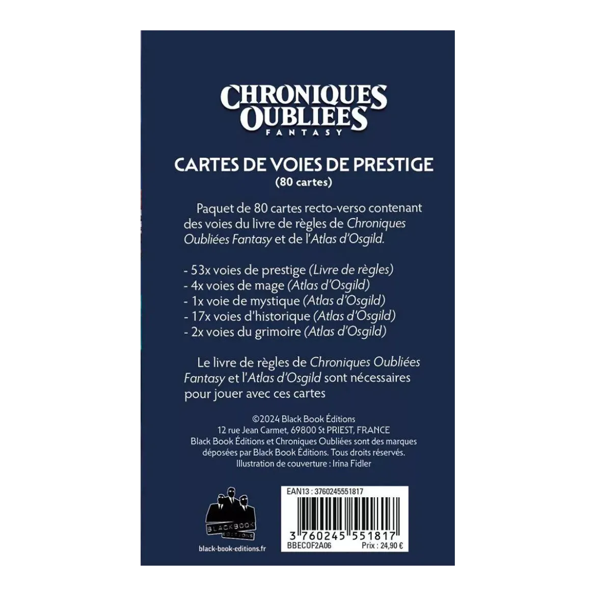Chroniques Oubliées Fantasy 2ème Édition : Cartes de voies de prestige