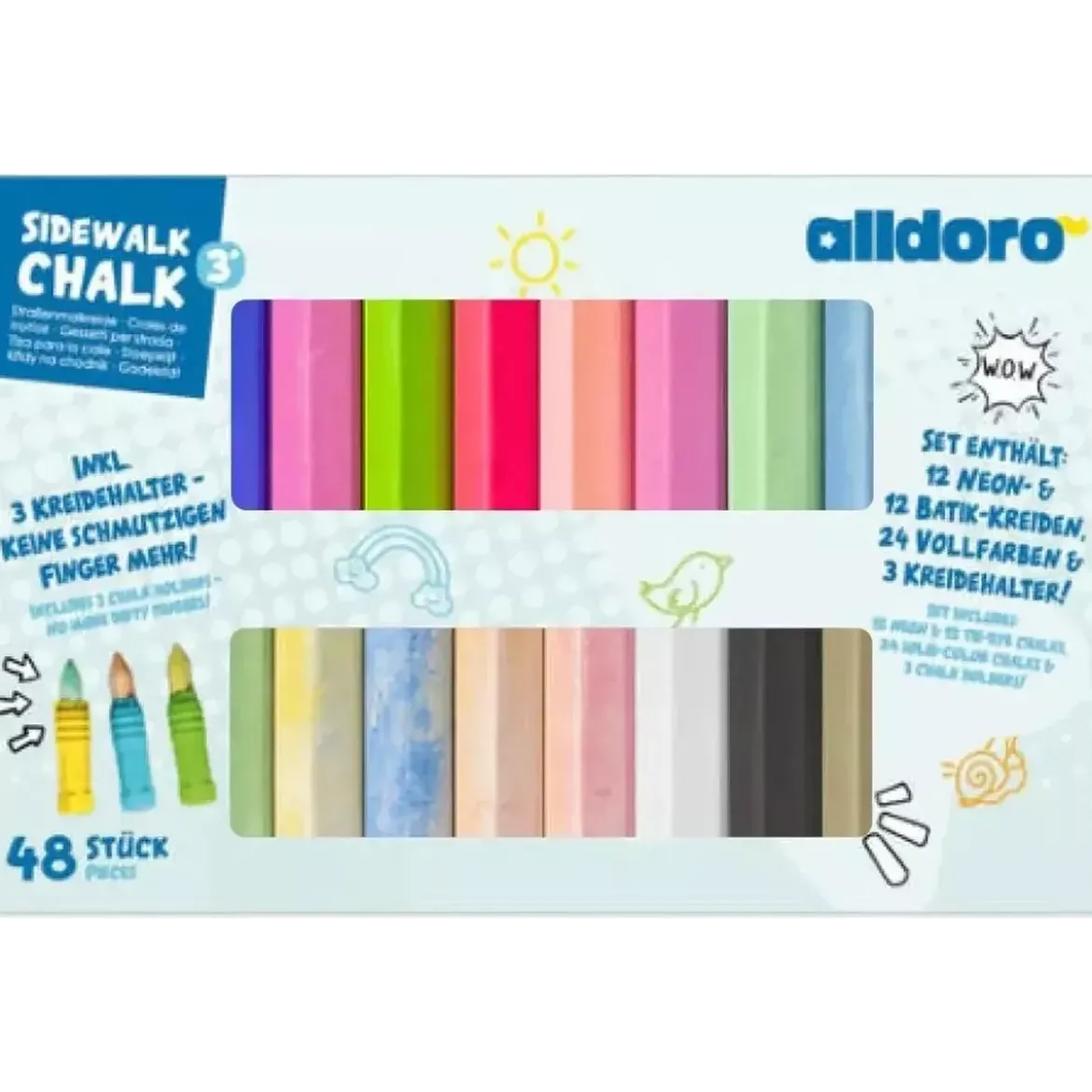 Craie de trottoir Set 48 couleurs - Alldoro