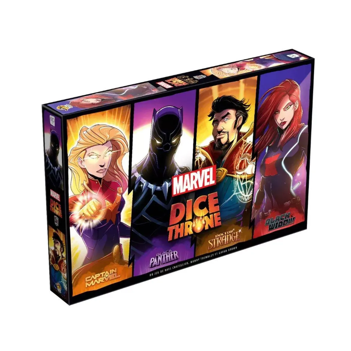 Dice Throne Marvel : Black Panther, Captain Marvel, Black Widow, Dr Strange