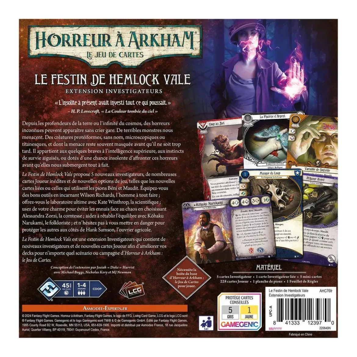 Horreur à Arkham JCE : Le Festin De Hemlock Vale - Extension Investigateurs