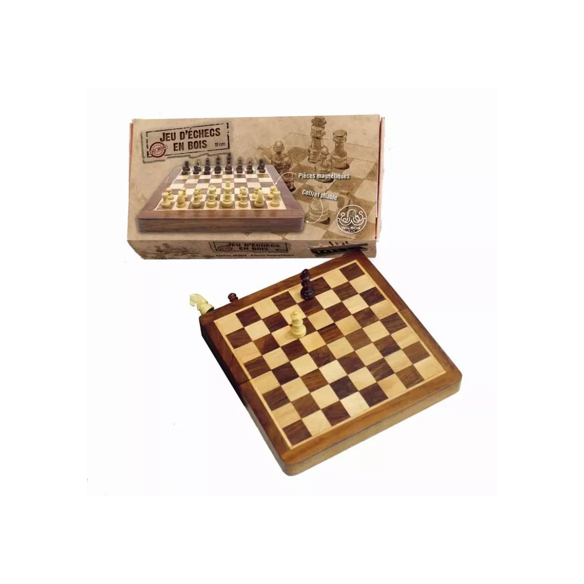 Jeu d'Échecs Pliable et Magnétique - 30 cm