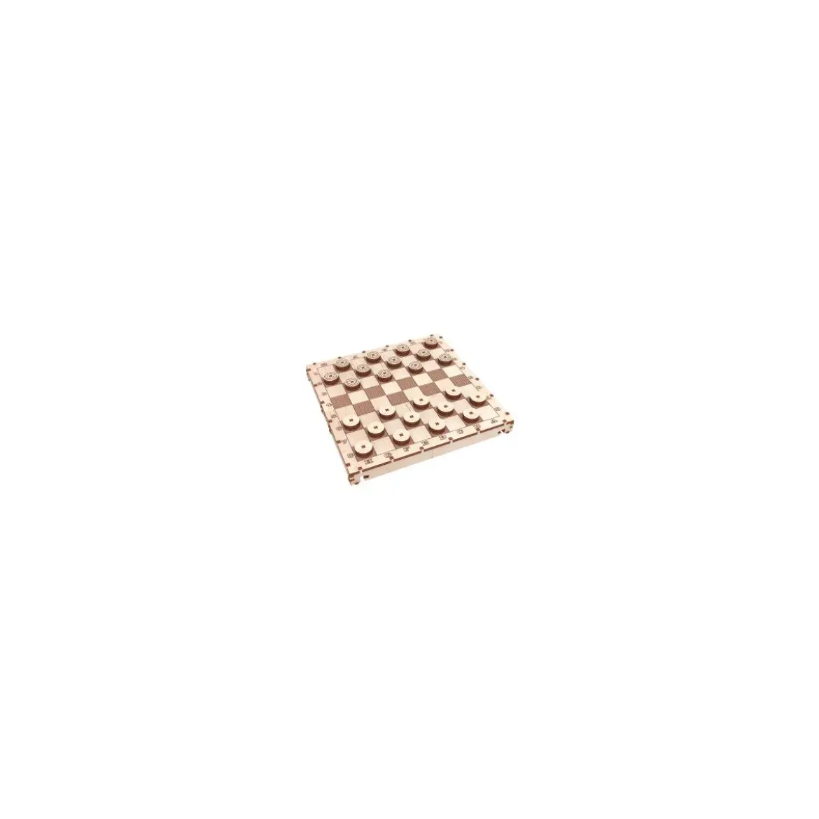 Jeu de Dames Pliable - Maquette 3D en Bois