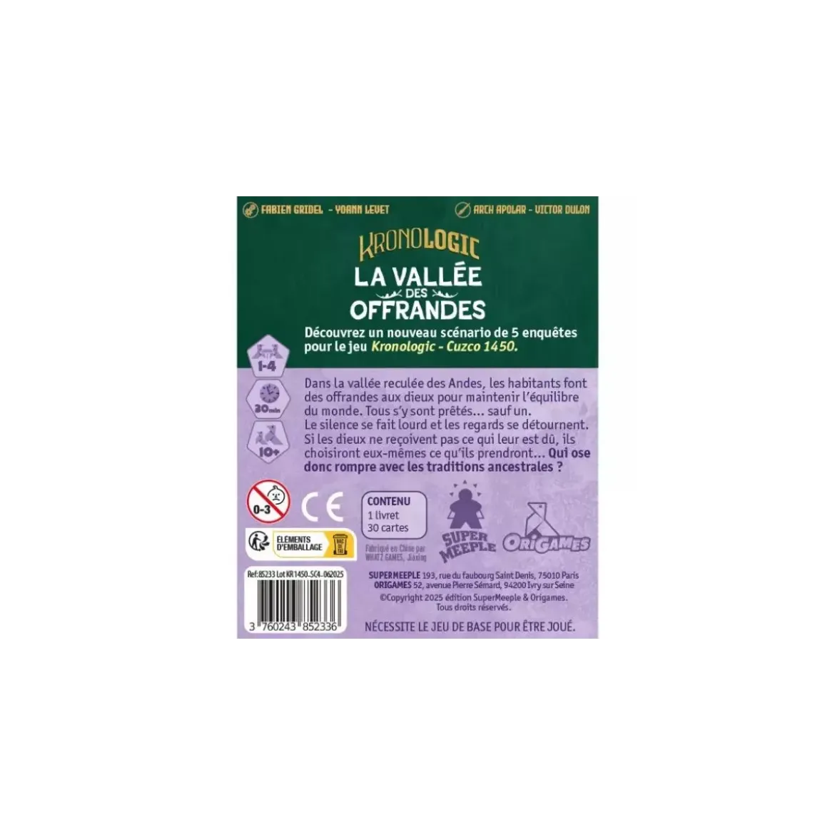 Kronologic - Cuzco 1450 : La Vallée des Offrandes Scénario 4 - Extension
