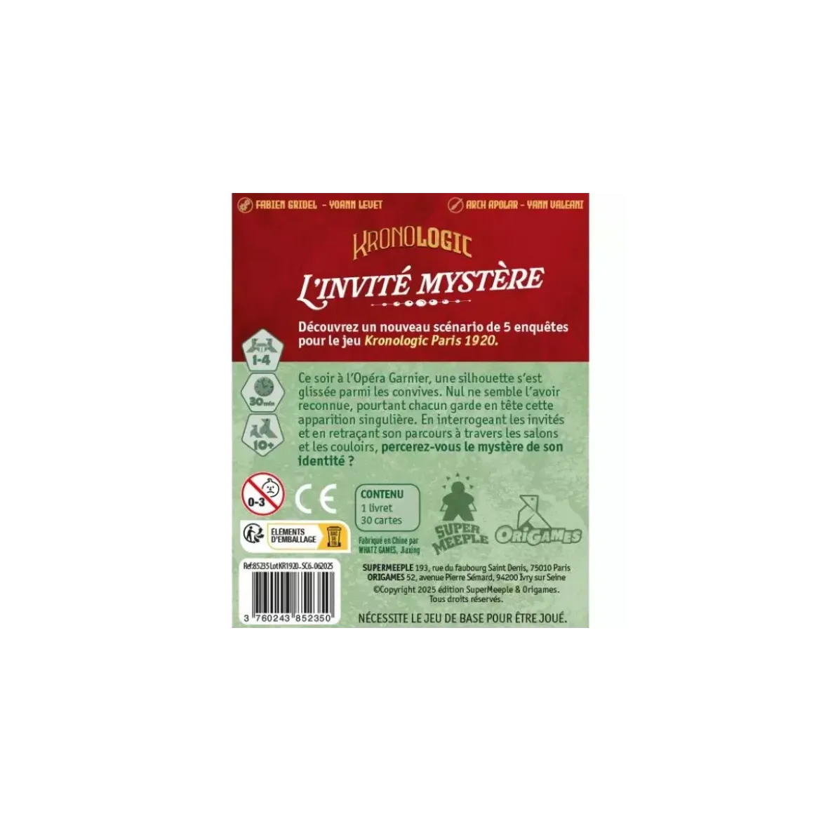 Kronologic - Paris 1920 : L’Invité Mystère Scénario 6 - Extension