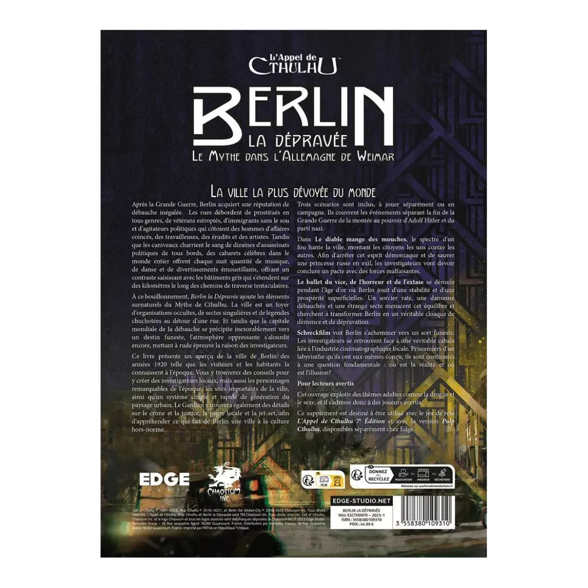 L'Appel de Cthulhu : Berlin la Dépravée