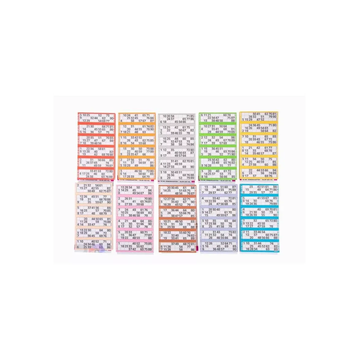 Loto - Lot de 10x600 feuilles - Chiffres 1-90