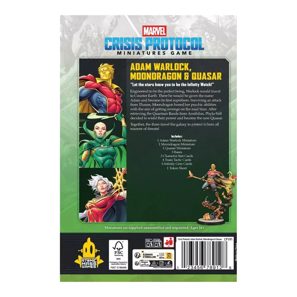 Marvel Crisis Protocol : Adam Warlock, Moondragon & Quasar - Character Pack