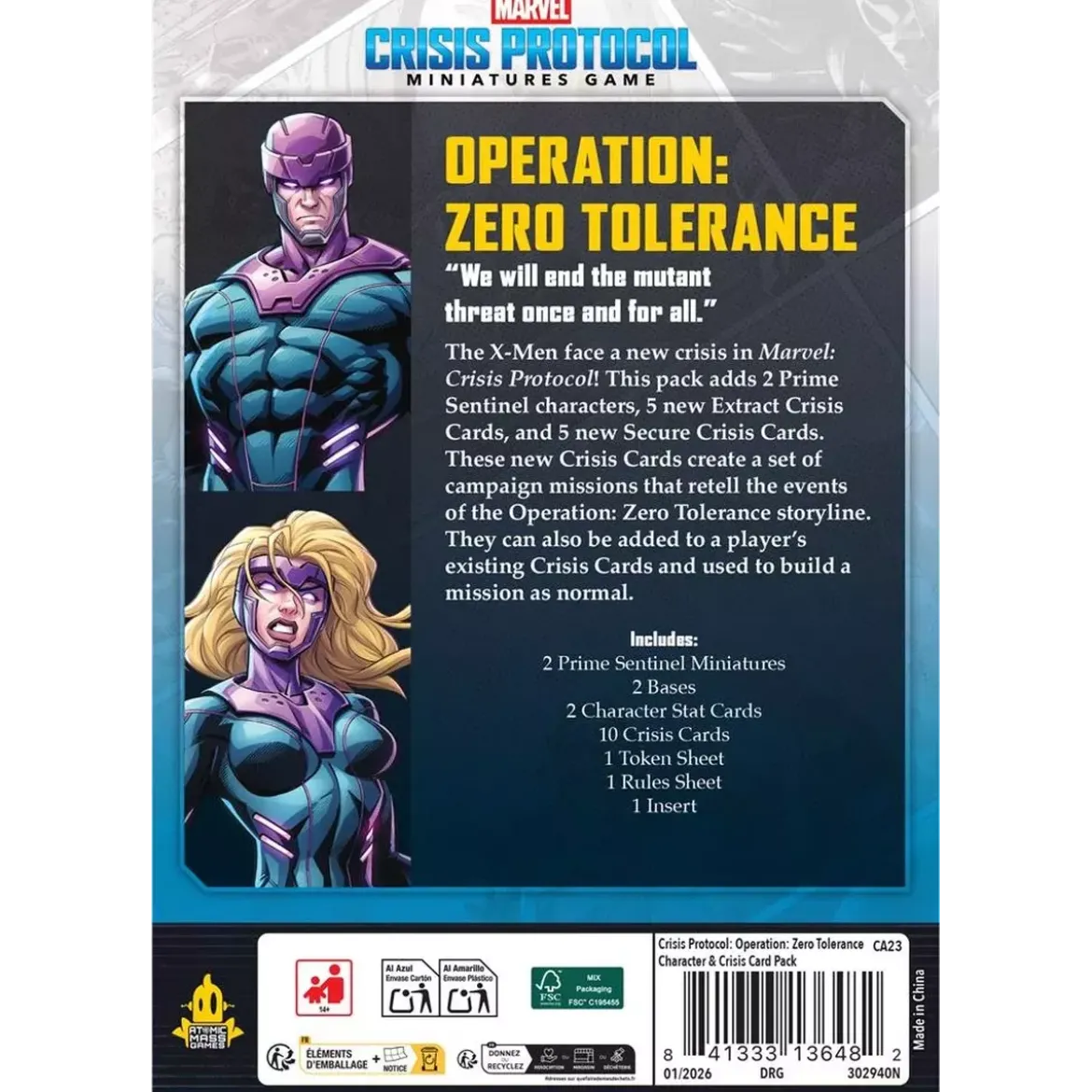Marvel Crisis Protocol : Operation : Zero Tolerance - Character & Crisis Card Pack