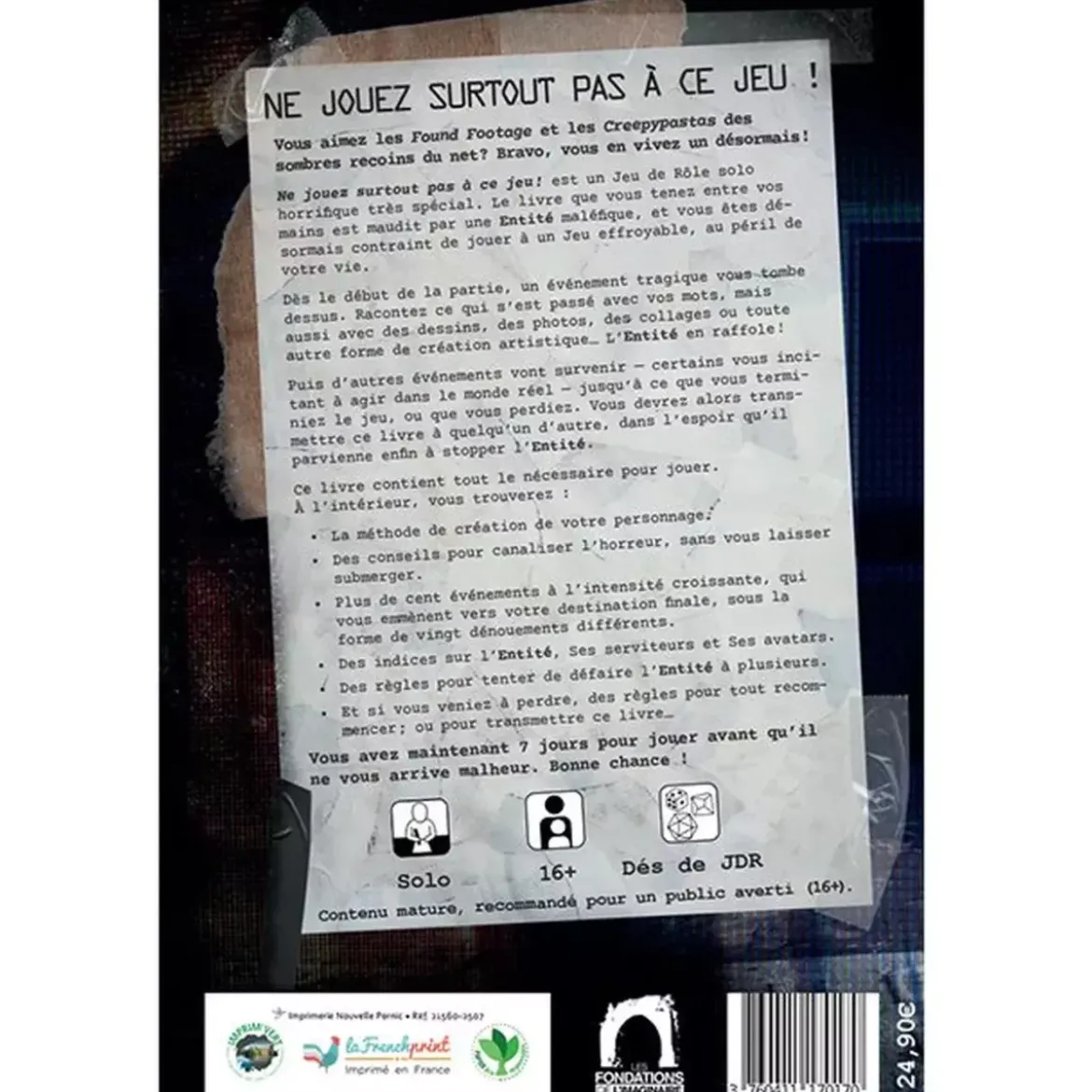 Ne jouez surtout pas à Ce Jeu - Jeu de Rôle Solo