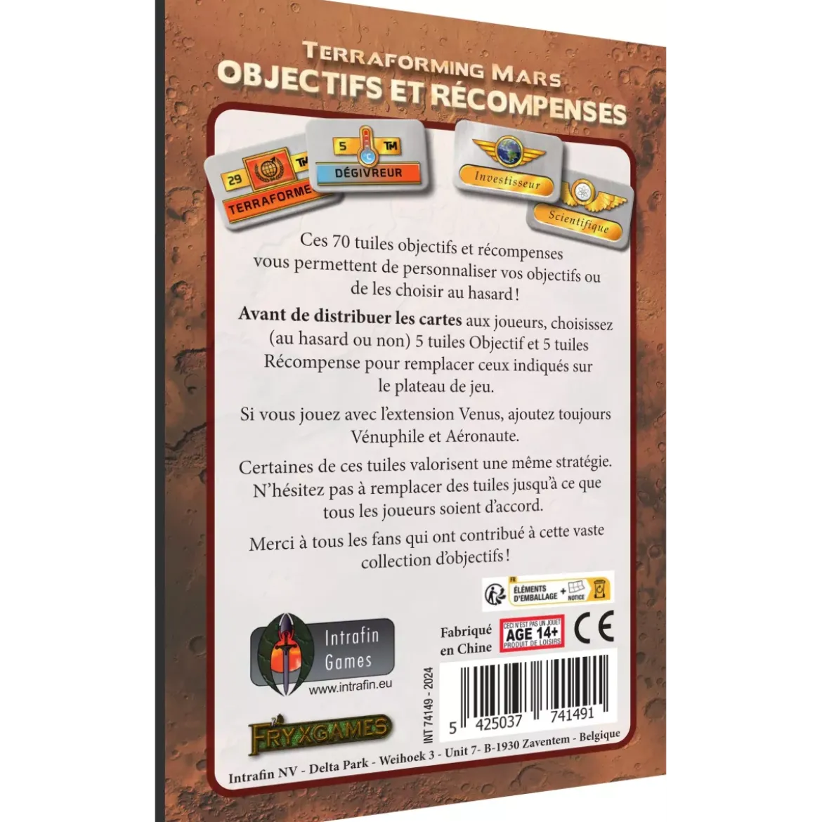 Objectifs et Récompenses - Extension Terraforming Mars