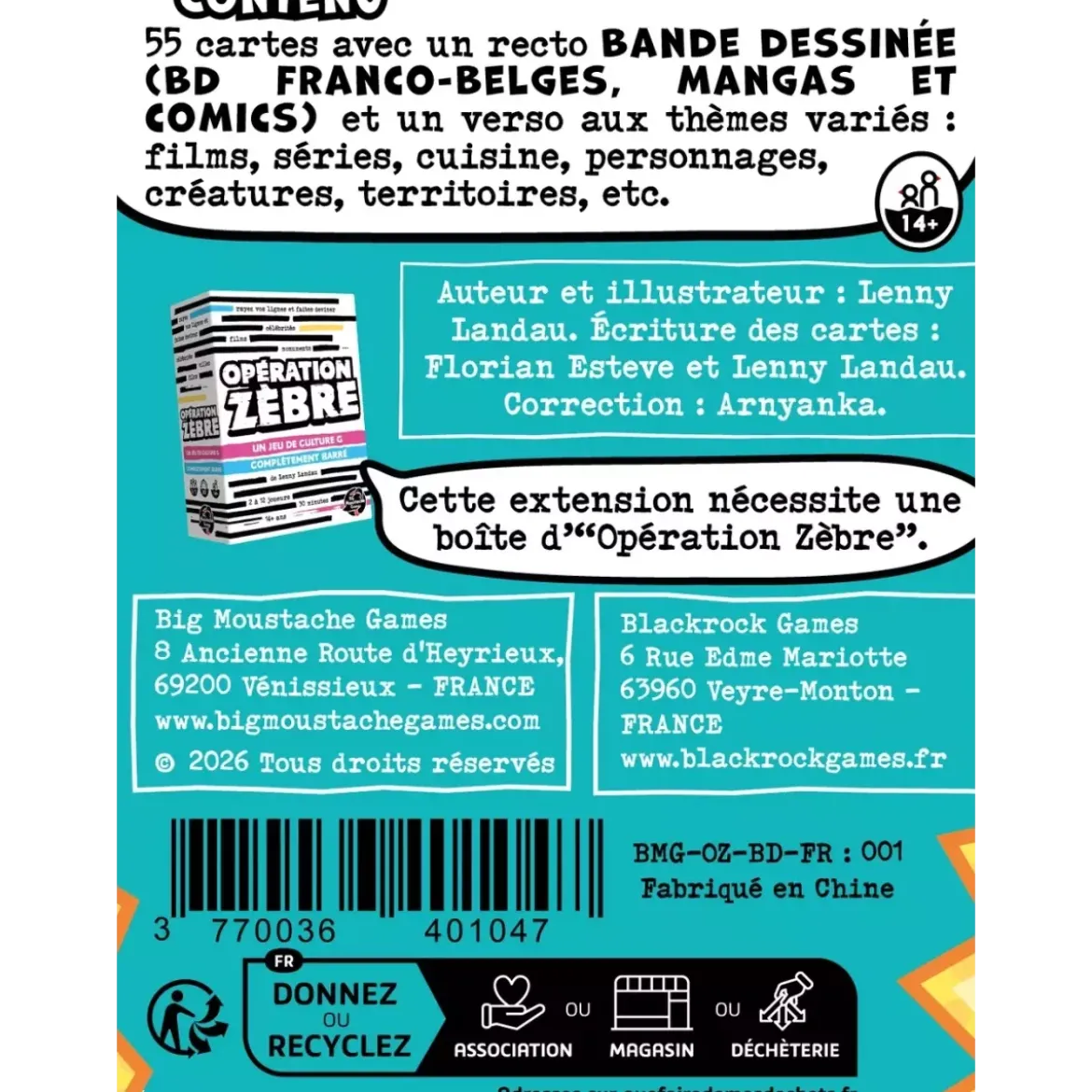 Opération Zèbre : BD - Extension