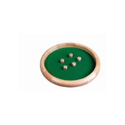 Piste de Dés Ronde 45 cm Luxe avec 5 dés