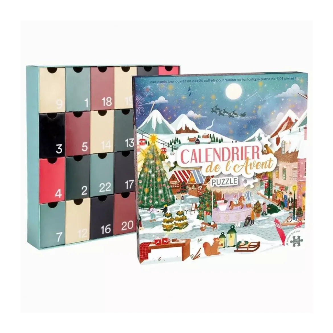 Puzzle Calendrier de l'Avent - Village Noël - 1000 pièces