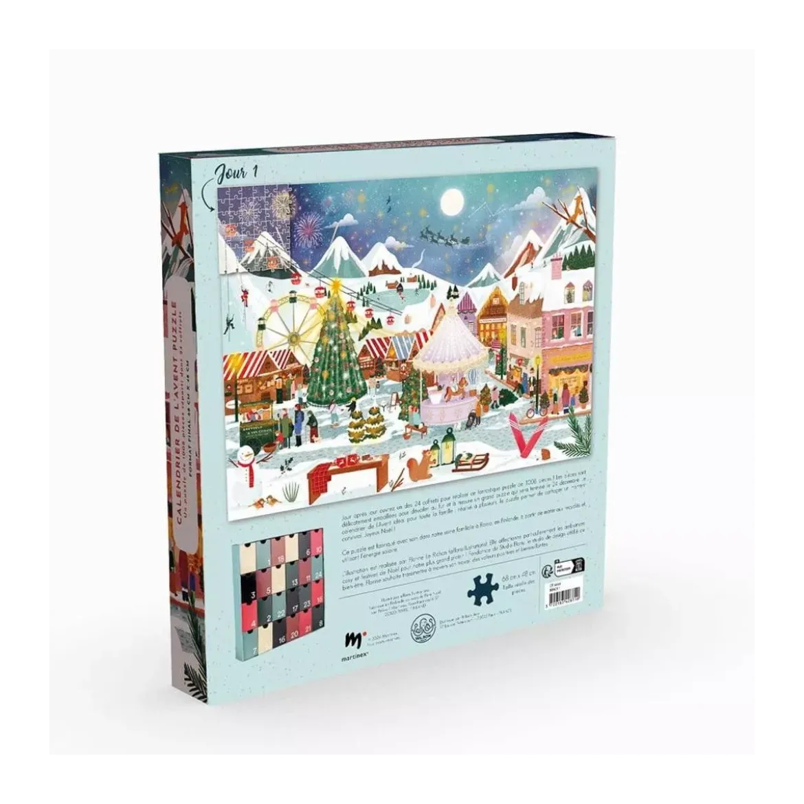 Puzzle Calendrier de l'Avent - Village Noël - 1000 pièces