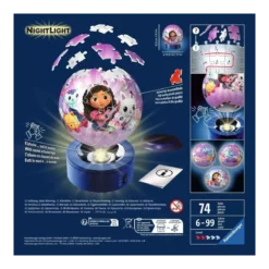 Puzzle Gabby's Dollhouse 3D Ball Illuminé - 72 pièces