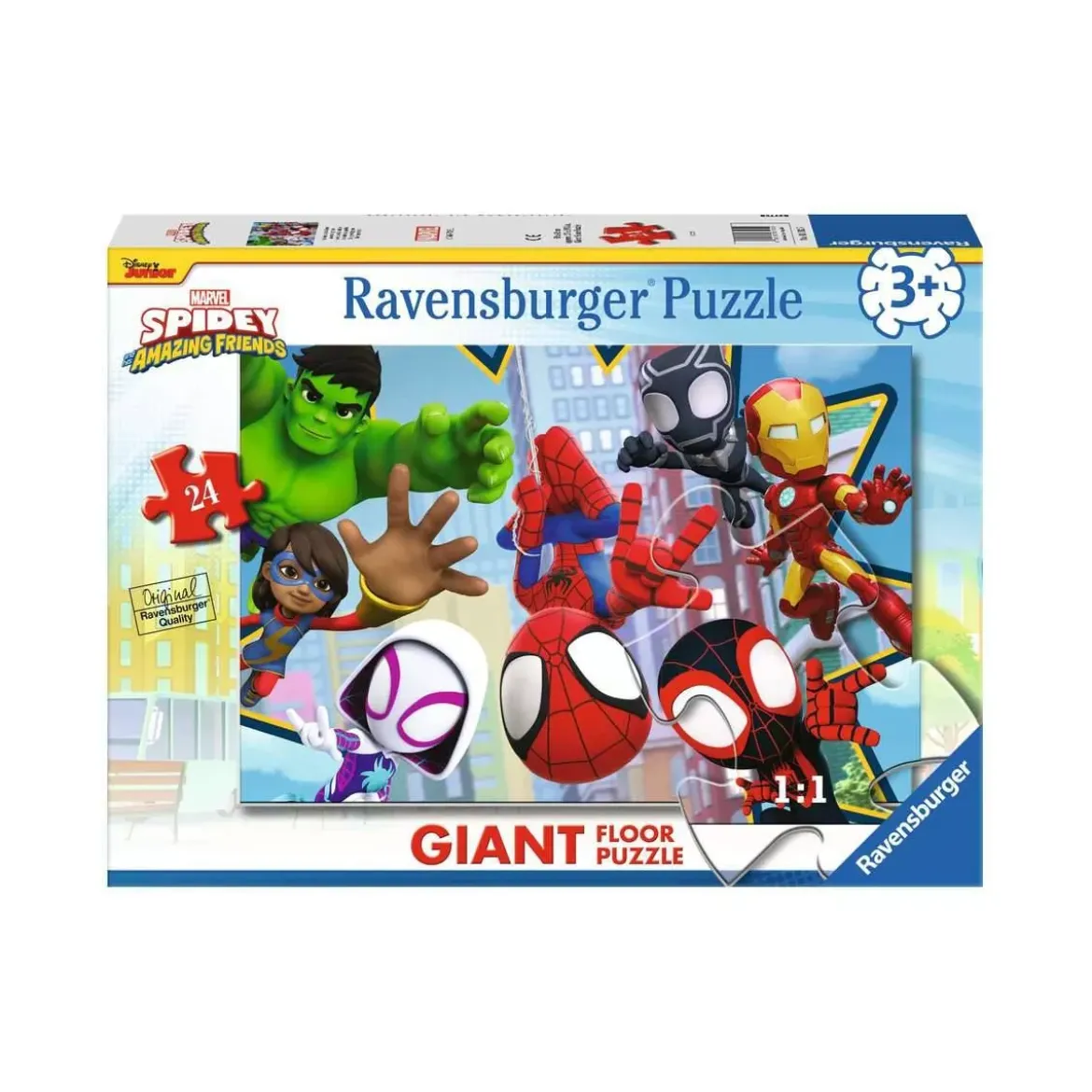 Puzzle Giant Floor Spidey : Une équipe fantastique - 24 pièces