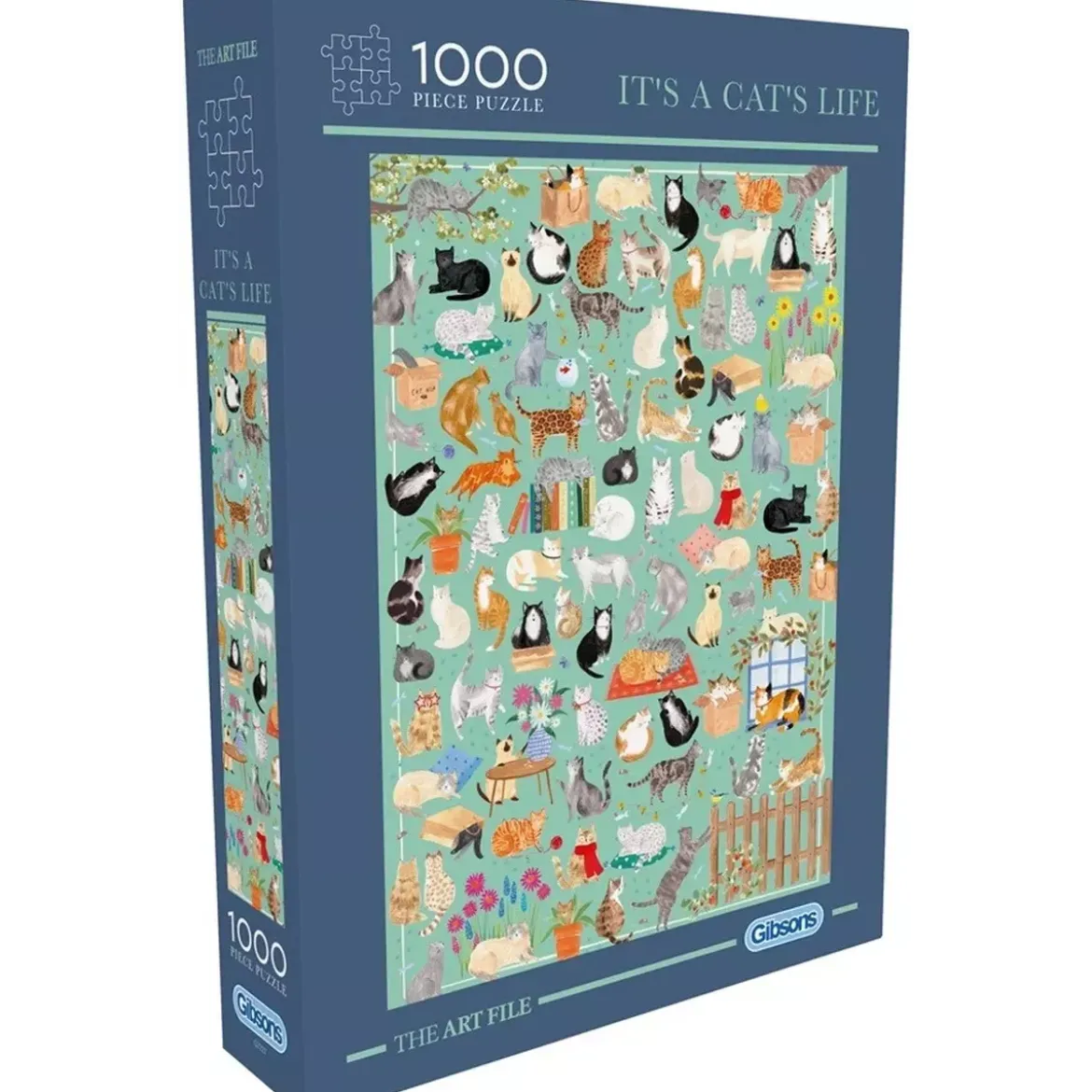 Puzzle Gibsons The Art File : It's a Cat's Life - 1000 pièces