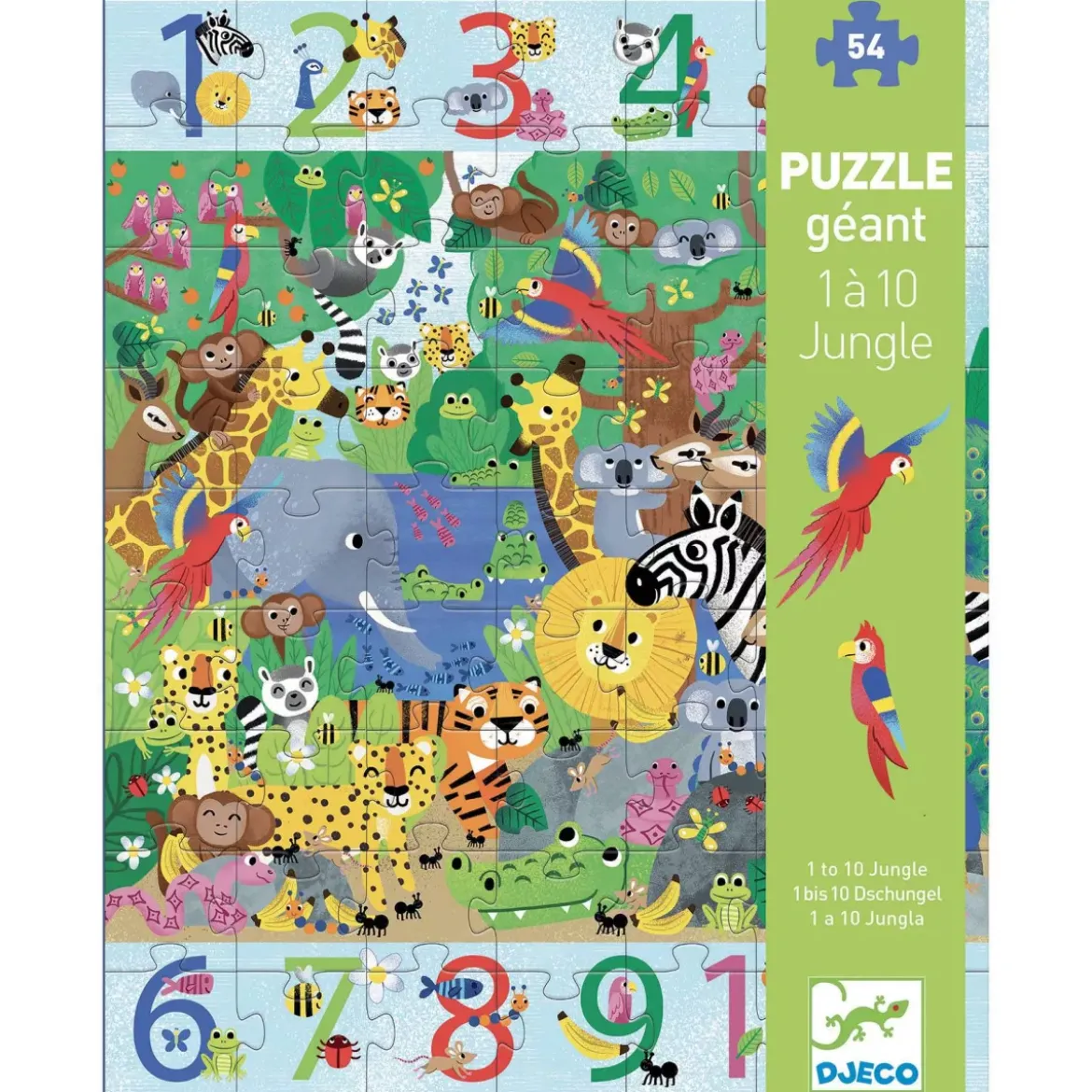 Puzzle 1 à 10 Jungle - 54 pièces