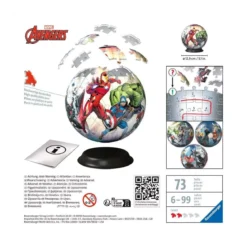 Puzzle Marvel Avengers 3D Ball - 72 pièces