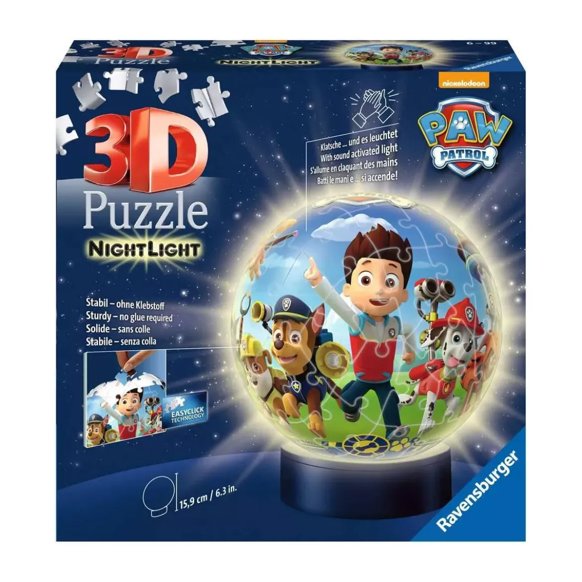 Puzzle Pat'Patrouille 3D Ball Illuminé - 72 pièces