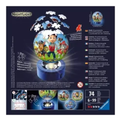 Puzzle Pat'Patrouille 3D Ball Illuminé - 72 pièces