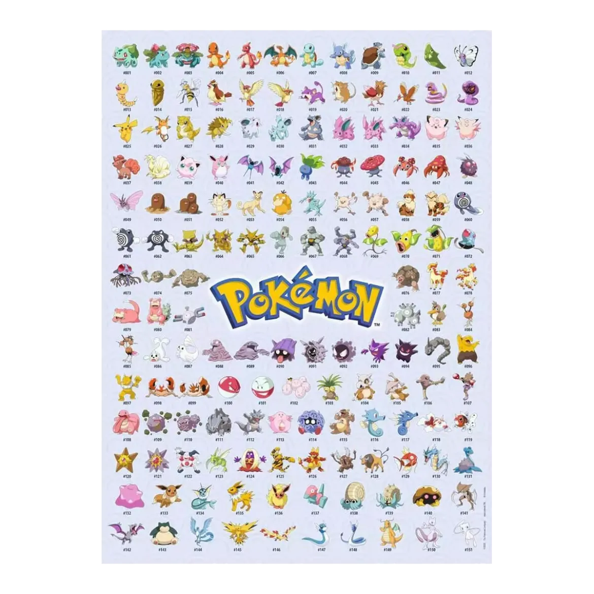Puzzle Pokémon : Pokédex 1er Génération - 500 pièces