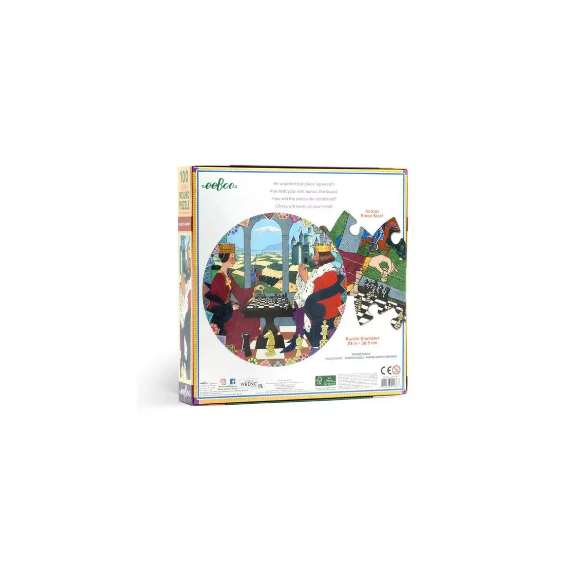 Puzzle Rond Gambit de la Reine - 100 pièces