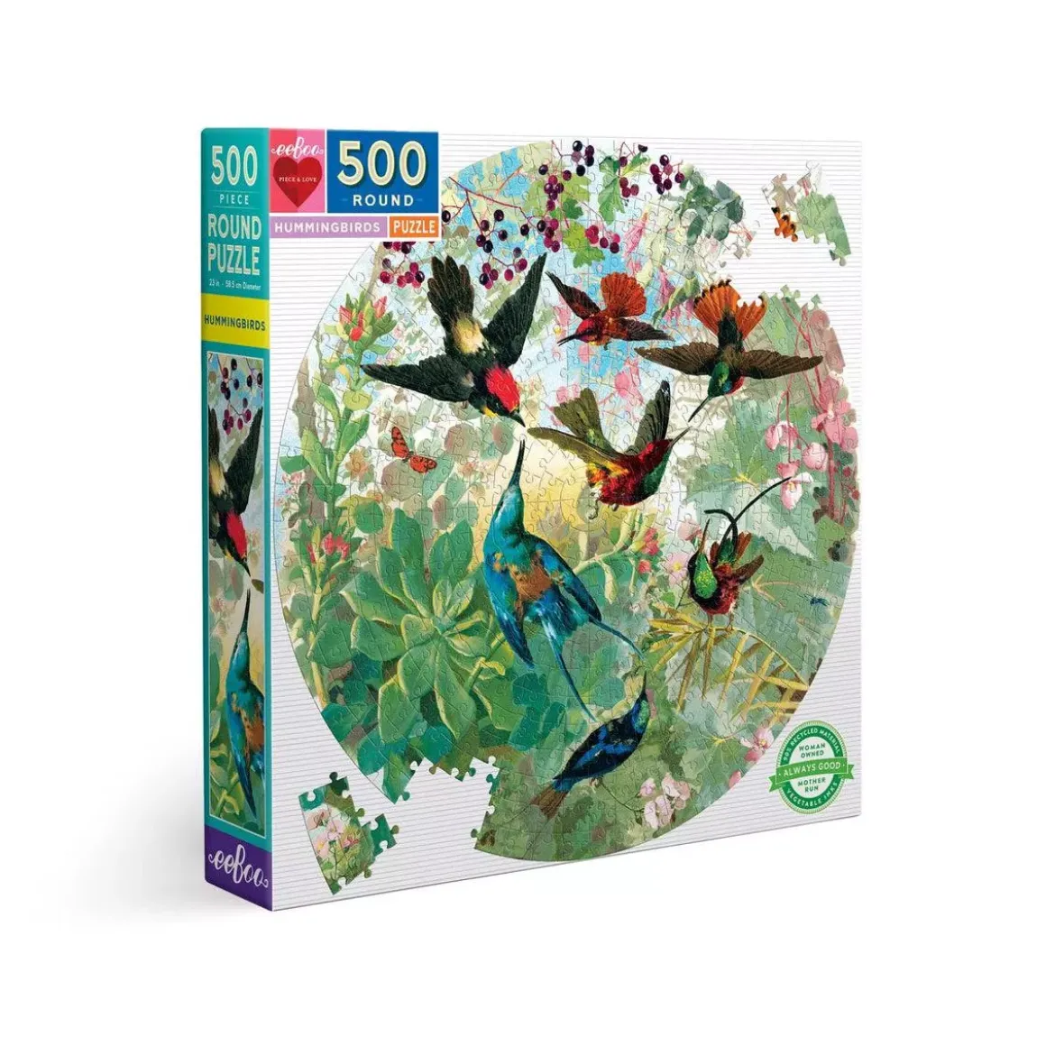 Puzzle Rond Hummingbirds - 500 pièces