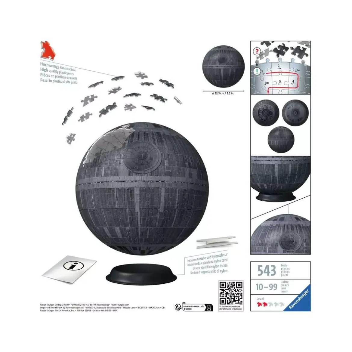 Puzzle Star Wars : Étoile de la Mort 3D Ball - 540 pièces