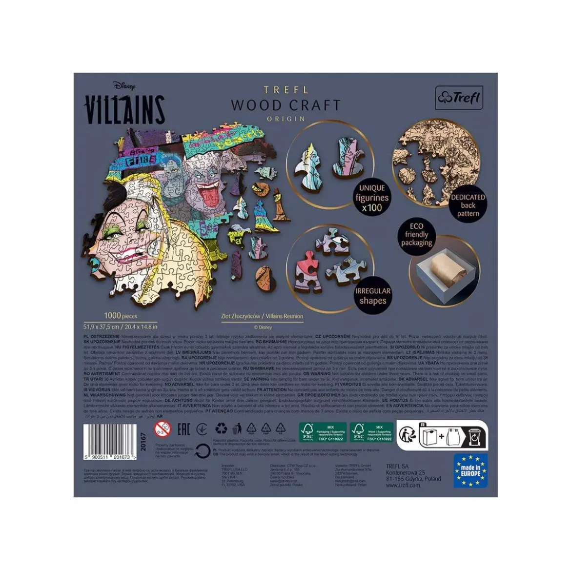 Puzzle Wood Craft Disney Villains - 1000 pièces