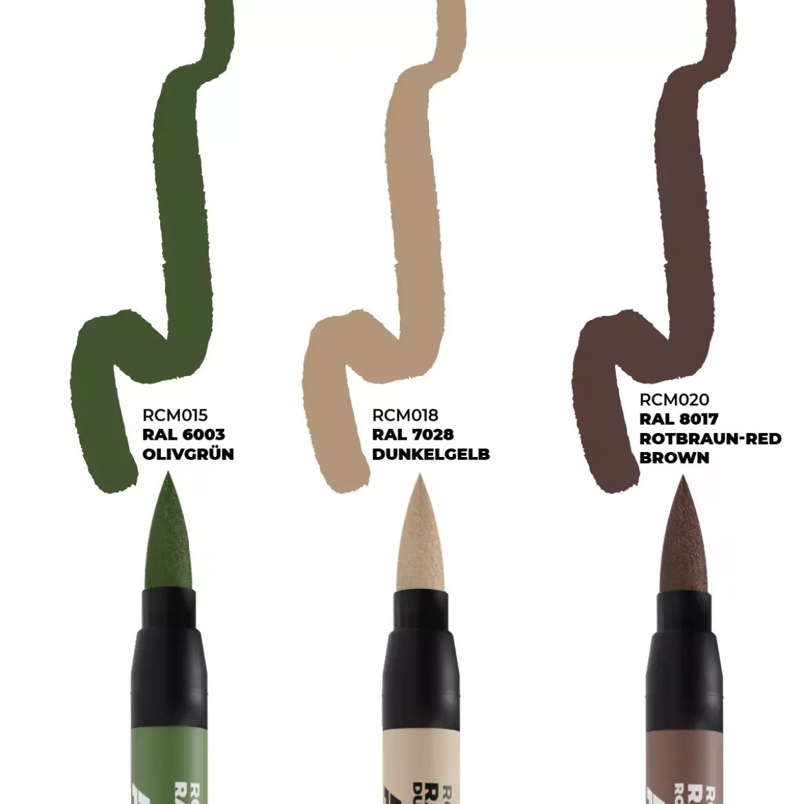 Real Colors Markers Set : Late German AFV Camo Colors - AK Interactive