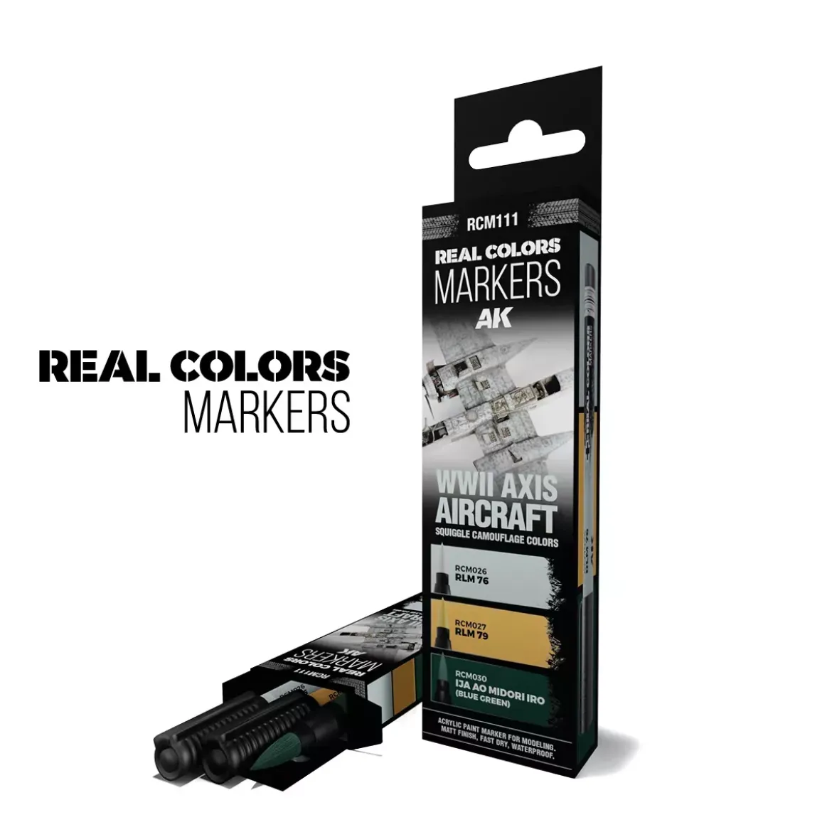 Real Colors Markers Set : WWII Axis Aircraft Squiggle Camouflage Colors - AK Interactive