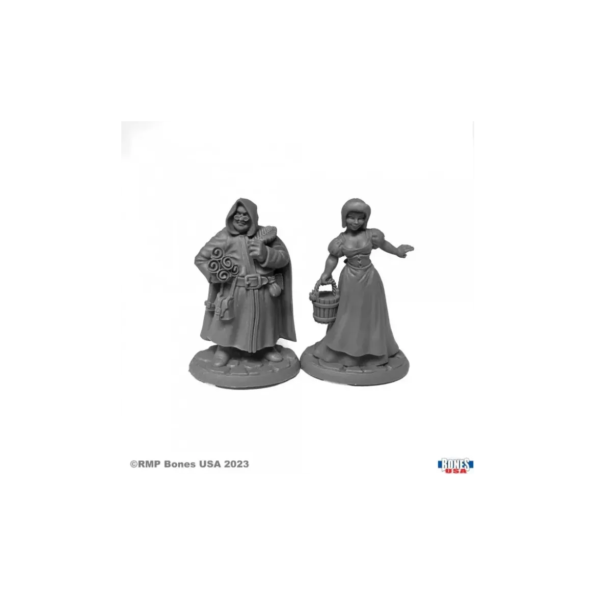 Sage And Milk Maid - Figurine Villageois / Townsfolk Reaper Miniatures