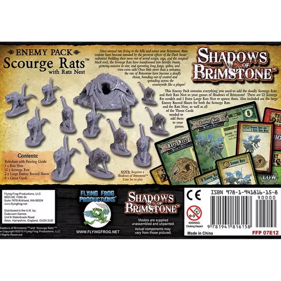 Shadows of Brimstone : Scourge Rats with Rat Nest - Enemy Pack - Version Anglaise