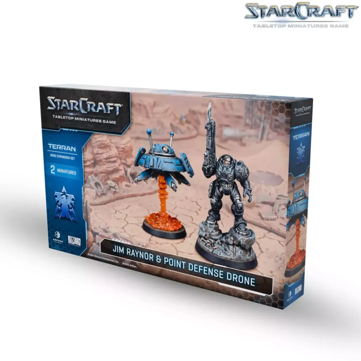 StarCraft - Tabletop Miniatures Game - Jim Raynos & Point Defense Drone - Terran Hero Expansion Set - Version Anglaise