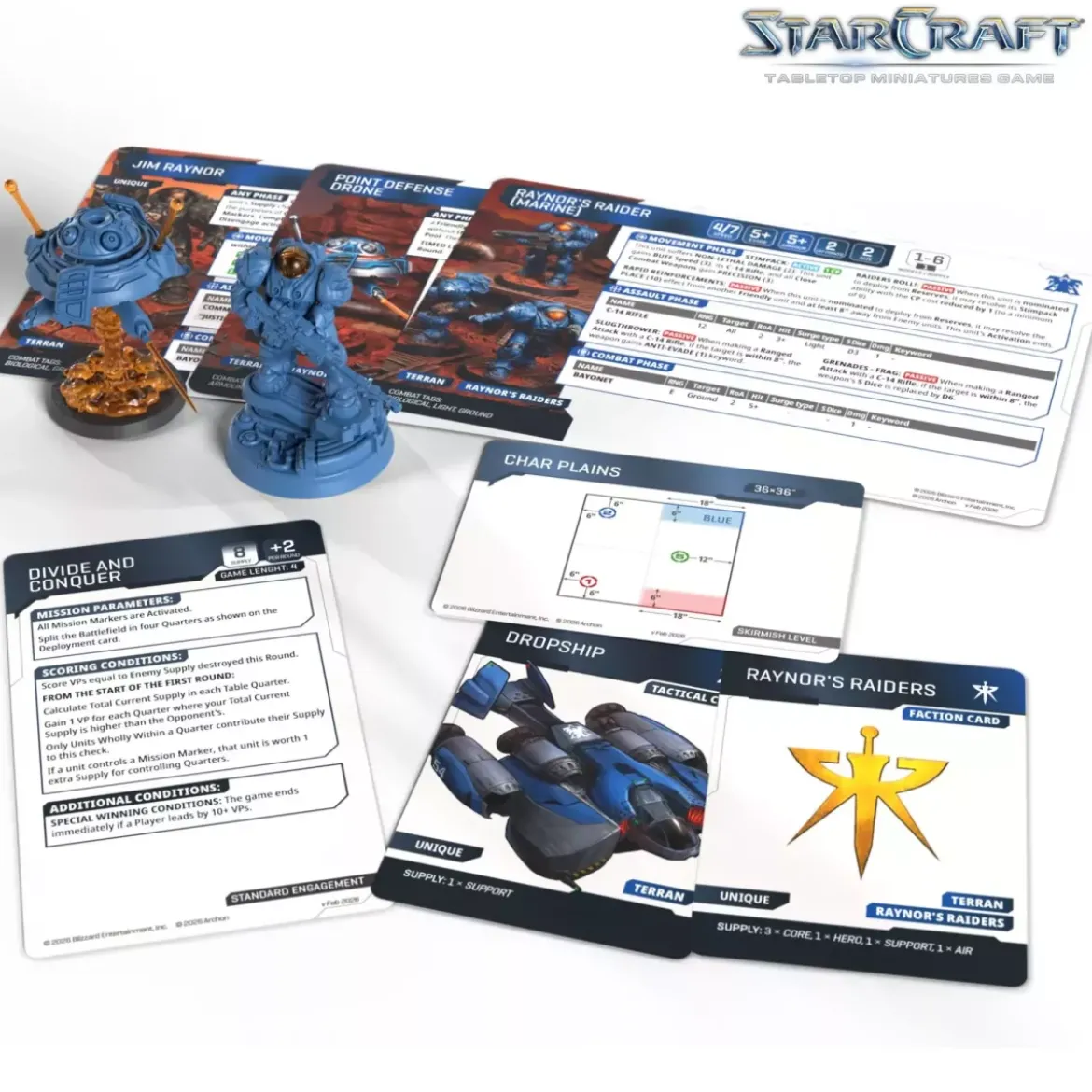 StarCraft - Tabletop Miniatures Game - Jim Raynos & Point Defense Drone - Terran Hero Expansion Set - Version Anglaise