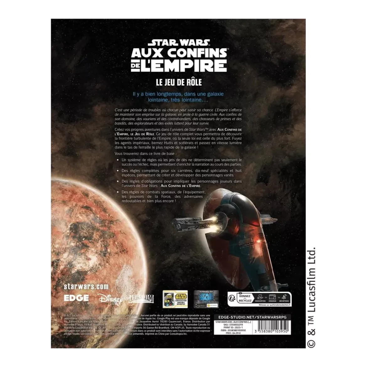 Star Wars Aux Confins de l’Empire : Livre de Règles
