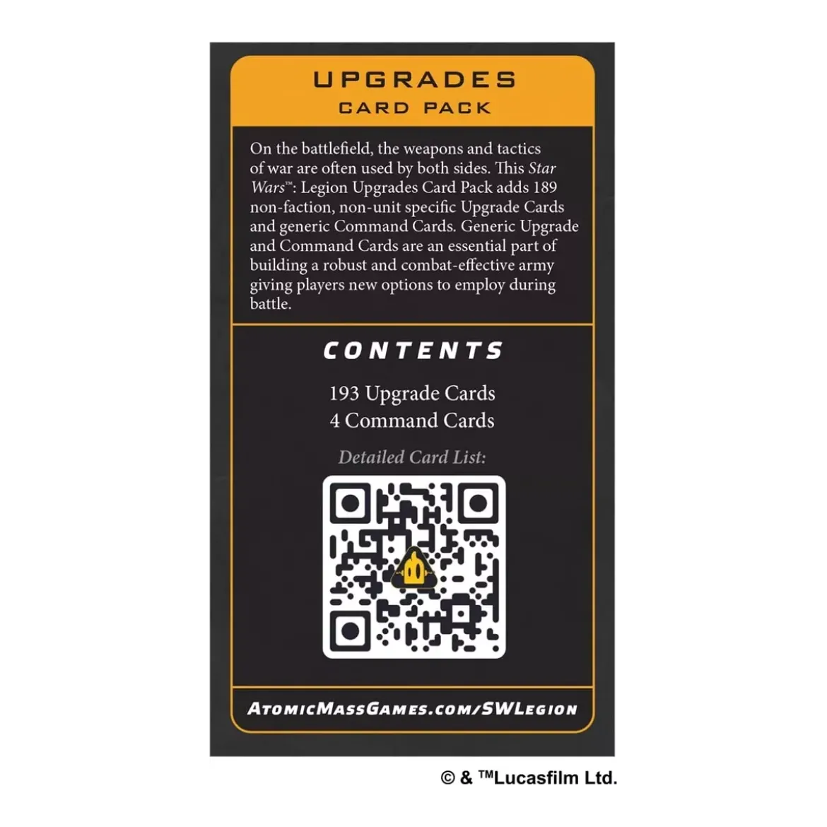 Star Wars : Légion - Command and Training Upgrade - Card Pack
