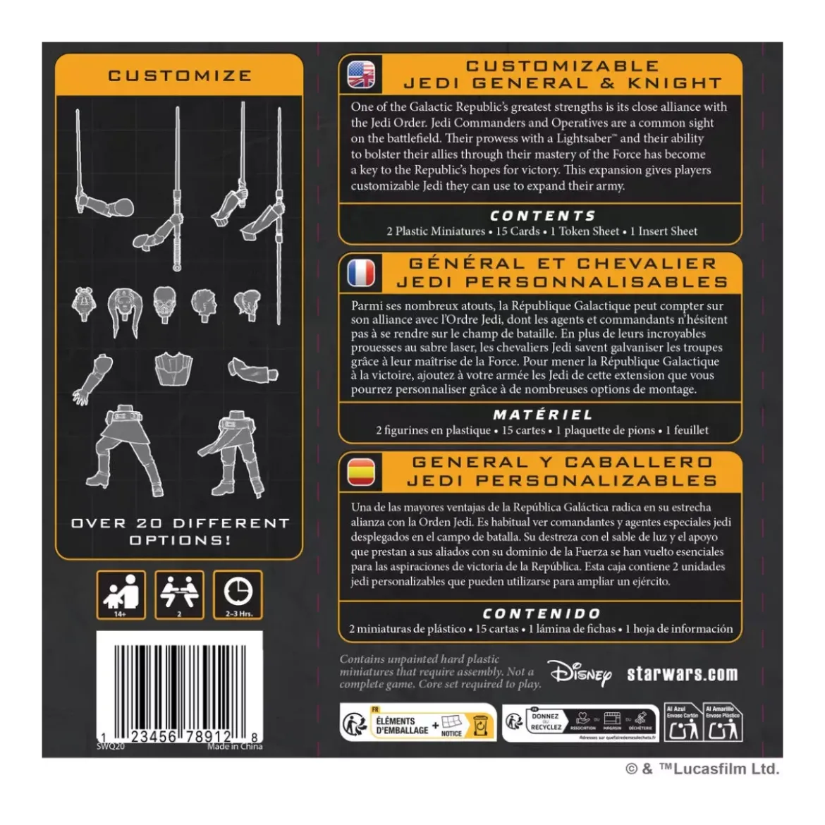 Star Wars : Légion - Customizable Jedi General & Knight - Extension Commandant/Agent