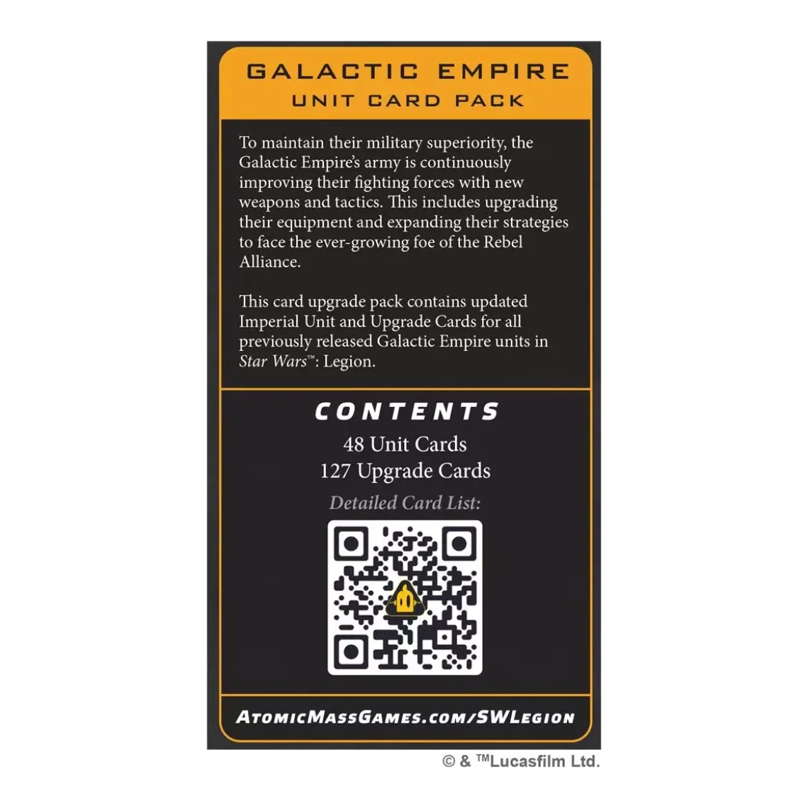 Star Wars : Légion - Galactic Empire - Unit Card Pack