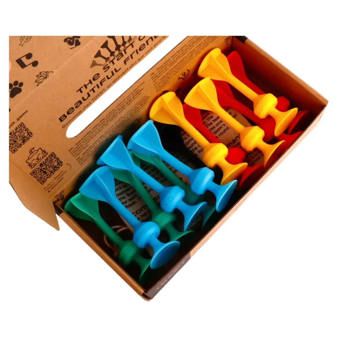 Tossit Pack Famille : Rouge - Cyan - Bleu - Jaune